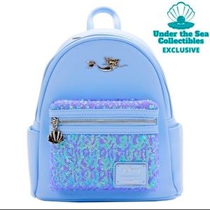 Little Mermaid Ariel Sequins Loungefly Mini Backpack.